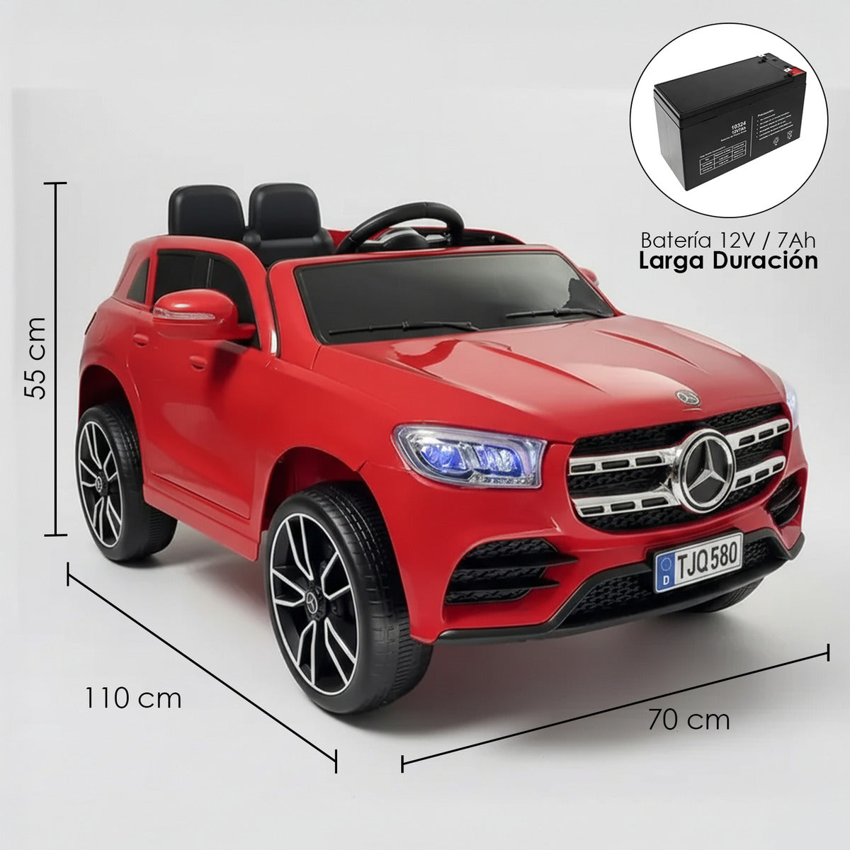 Auto Electrico Montable Jeep Mercedes Gle Pro Bateria Alta Duracion Rojo