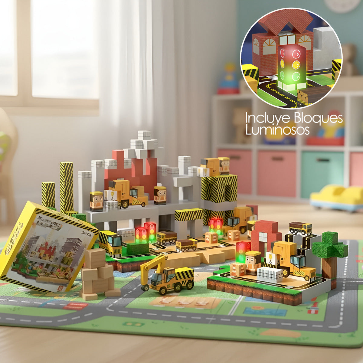 Bloques Magnéticos Tipo Minecraft 138 Pcs Con 2 Bloques De Luz