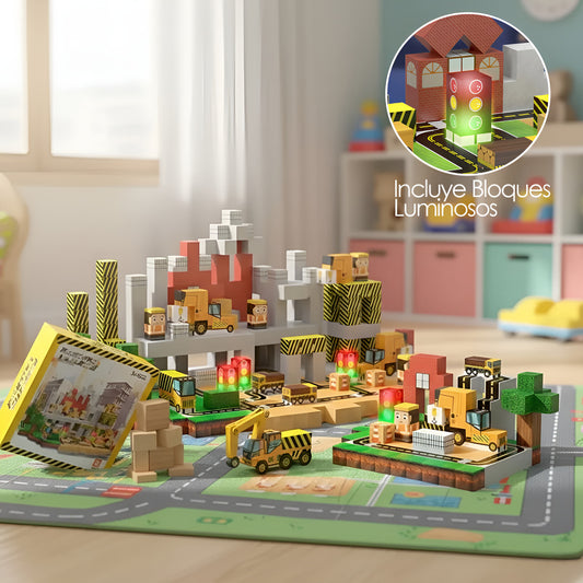 Bloques Magnéticos Tipo Minecraft 138 Pcs Con 2 Bloques De Luz