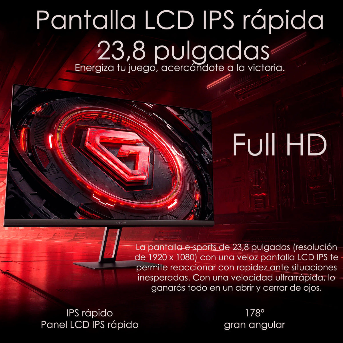 Xiaomi Gamer Monitor G24i 23.8 Fhd 1920*1080 Ips Dp A 180hz Negro