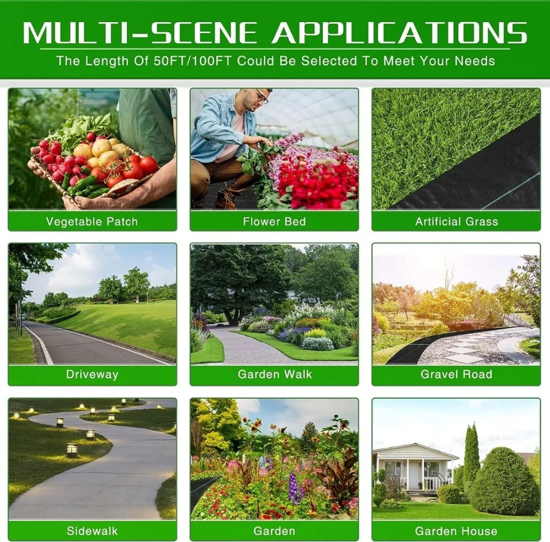 Malla Antimaleza De 2x100 Mts Tela Rollo Ground Cover Planta