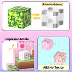 Bloques Magnéticos Cubos Grandes Tipo Minecraft Castillo 128 Piezas