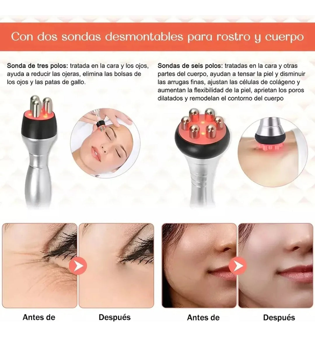 Maquina Radiofrecuencia Facial Corporal De Belleza 5 Niveles 2 En 1