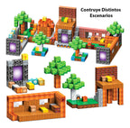 Bloques Magnéticos Tipo Minecraft 204 Pcs Mundo Portales 204 Bosque