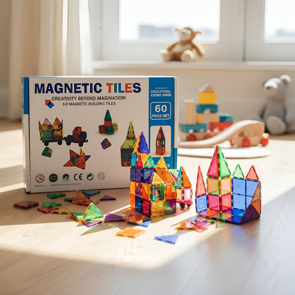Bloques Magneticos Juego De Construccion 3D No Toxico De 60pzs