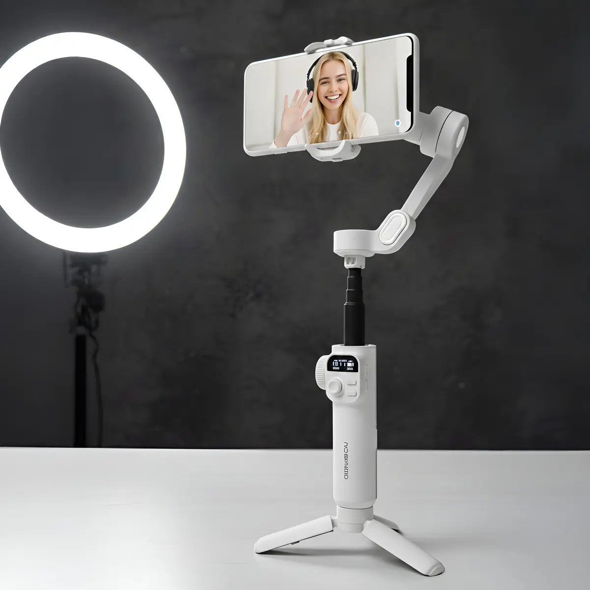 Estabilizador Gimbal De 3 ejes con Barra Extensible y Trípode Smart X2 para Celulares Smartphone