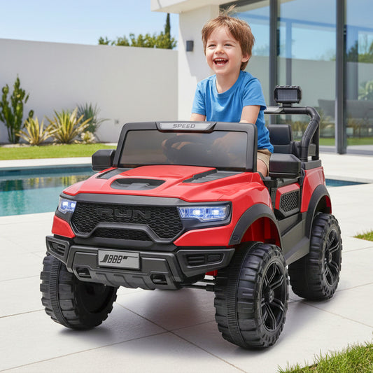 Auto Electrico Niños Camioneta Jeep 4x4 Ram Bateria Alta Duracion Rojo