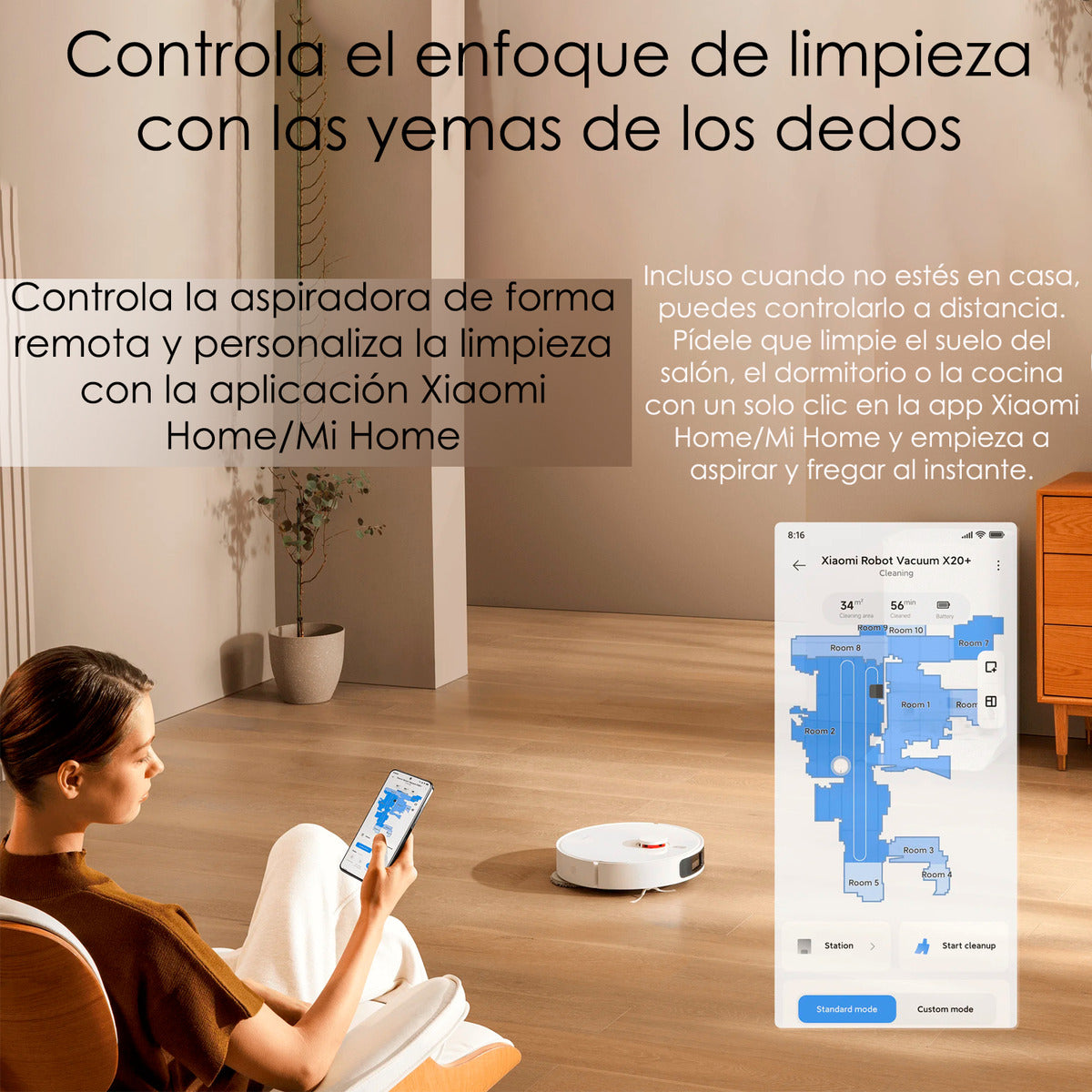 Xiaomi Robot 2en1 Aspirador Trapeador Wifi Vacuum X20+ 280m2 Blanco