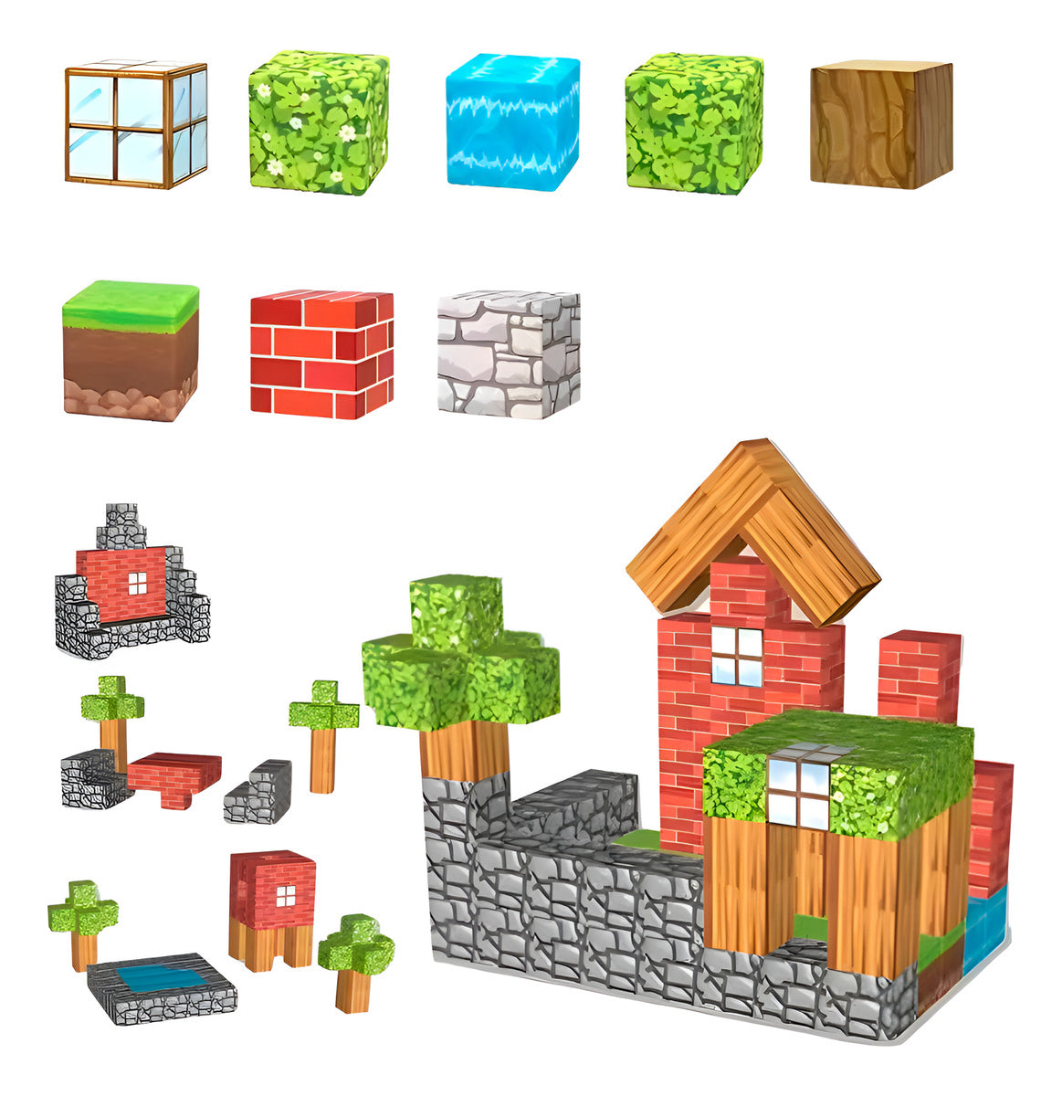 Bloques Construcción Niños Tipo Minecraft 100pcs 6 Muñecos