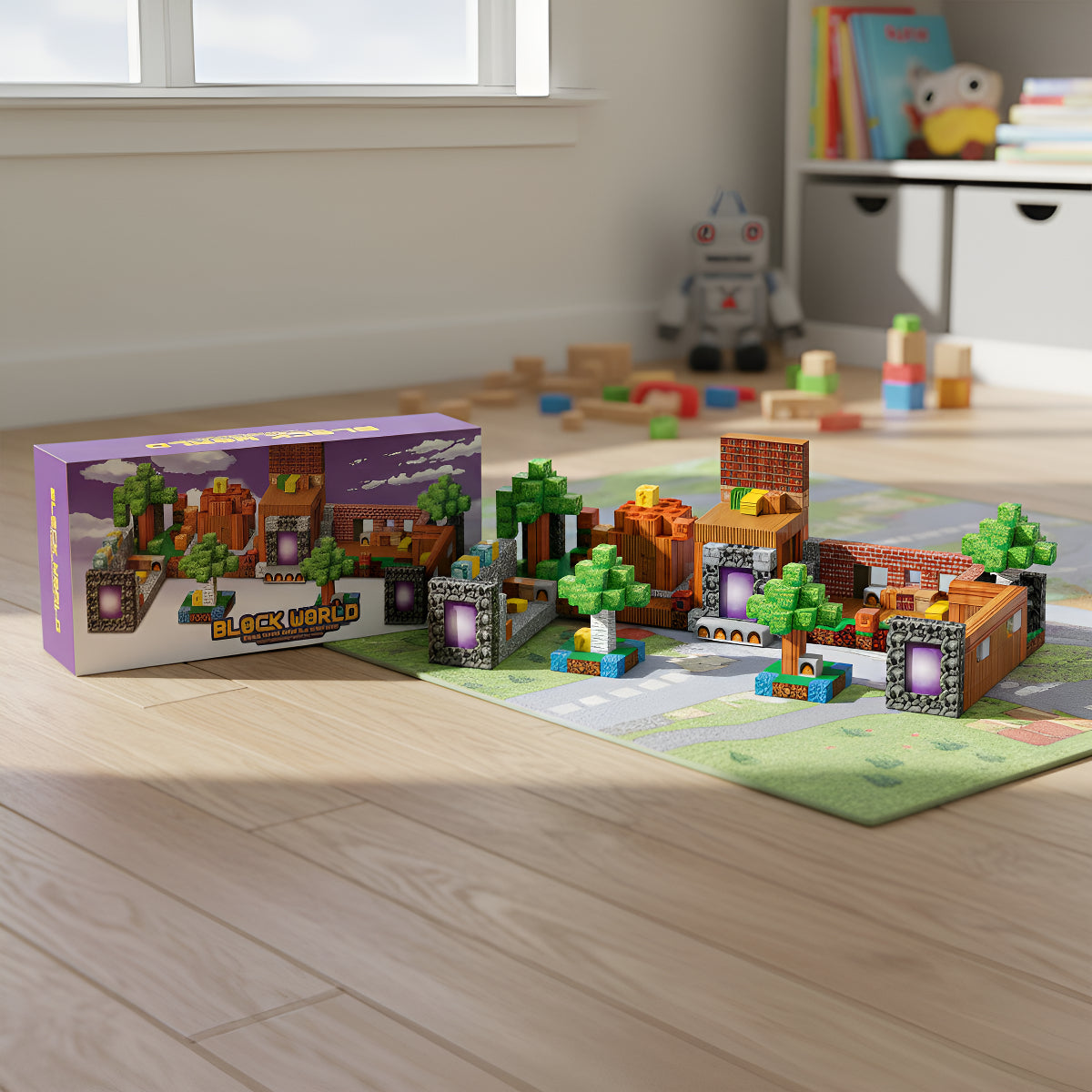 Bloques Magnéticos Tipo Minecraft 204 Pcs Mundo Portales 204 Bosque