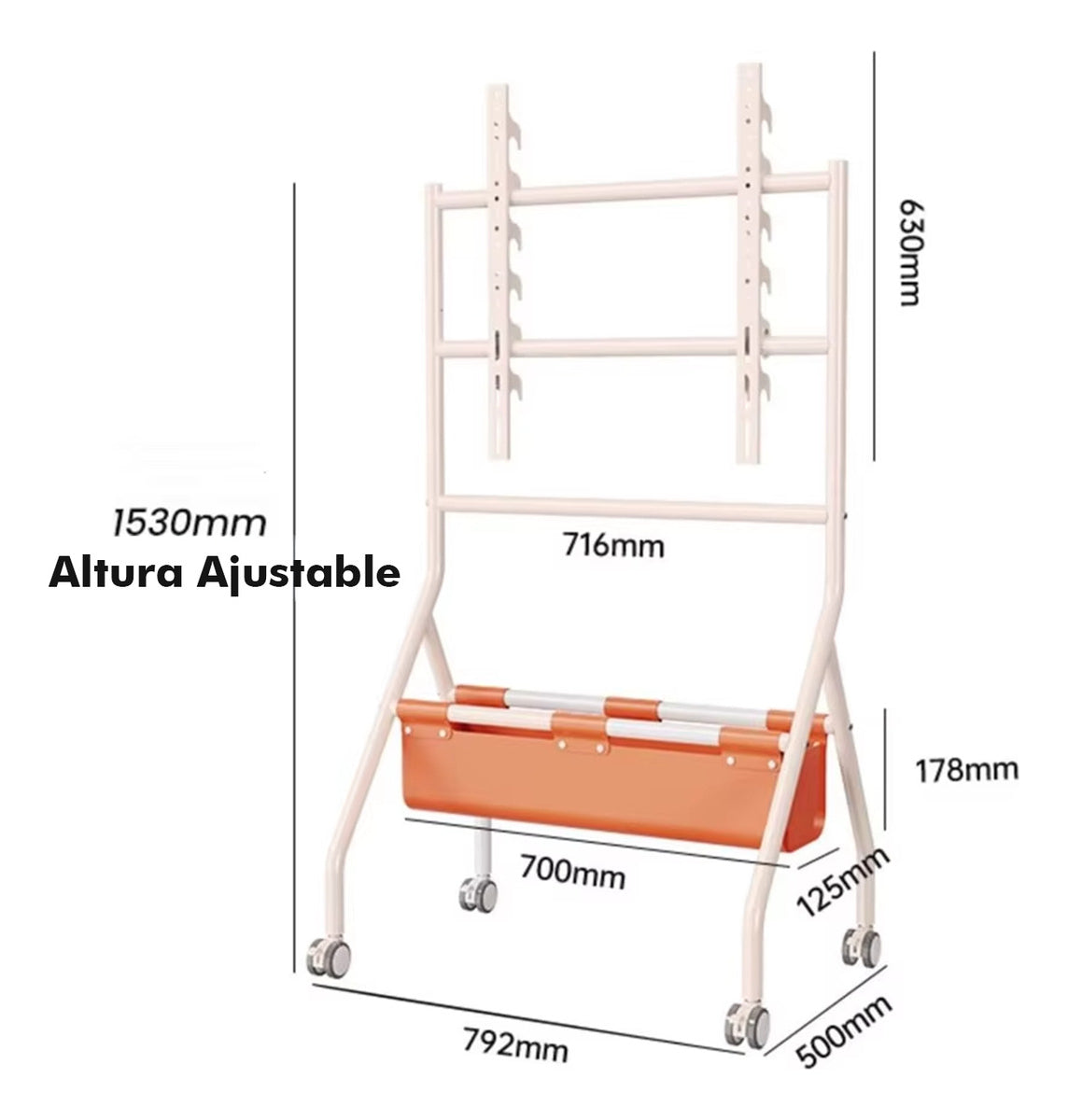 Soporte Tv Pedestal Rack Movil Con Ruedas 32 A 75 Vesa