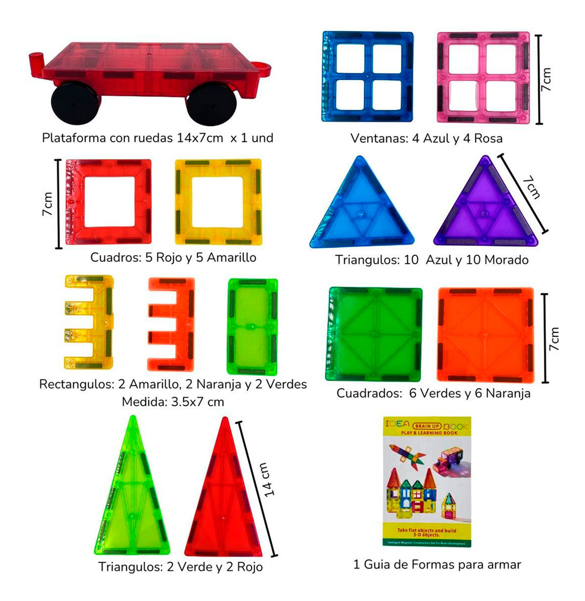Bloques Magneticos Juego De Construccion 3D No Toxico De 60pzs