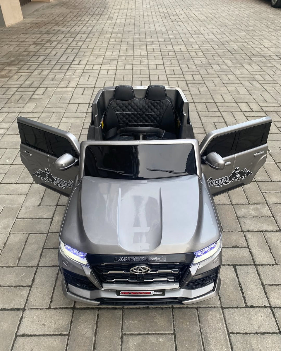 Auto Electrico Niños Toyota Lc300 Premium Auto Montable Gris