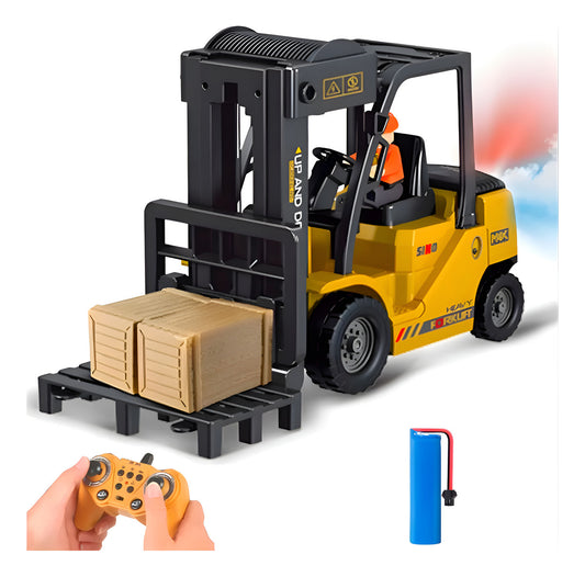 Grua Horquilla Con Pallet Y Cajas Juguete Control Remoto Montacarga