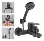 Llave Grifo Monomando Tina Con Ducha Acabado Mate Negro