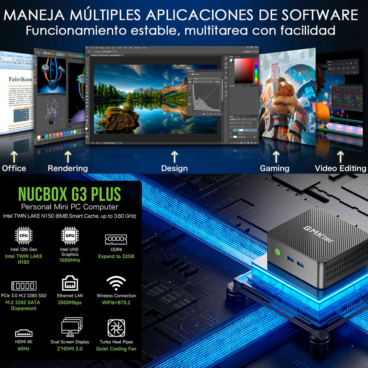 Mini Pc Gmktec M3 Plus N150 512gb 16gb 4k Dual Hdmi Ddr4