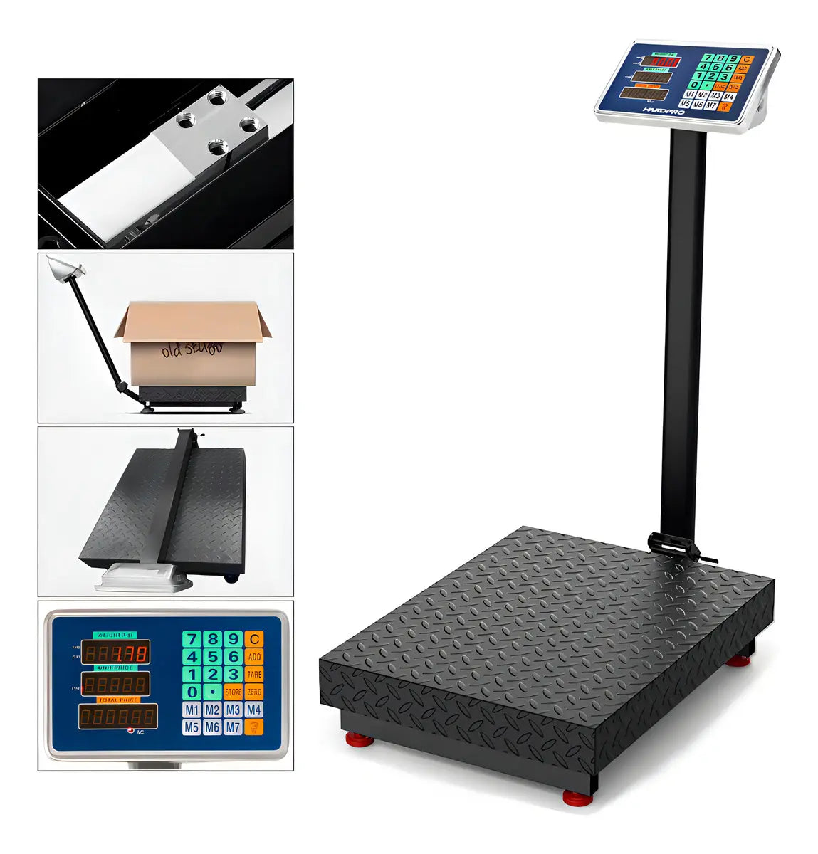 Balanza Industrial Digital 500kg Recargable con Brazo y Pantalla LED