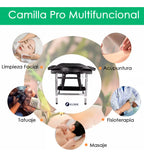 Cama Masajes Estetica Klinik 200kg Altura Ajustable Plegable Negro