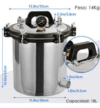 Esterilizador Autoclave Vertical Acero Inoxidable Grado Medico 18L