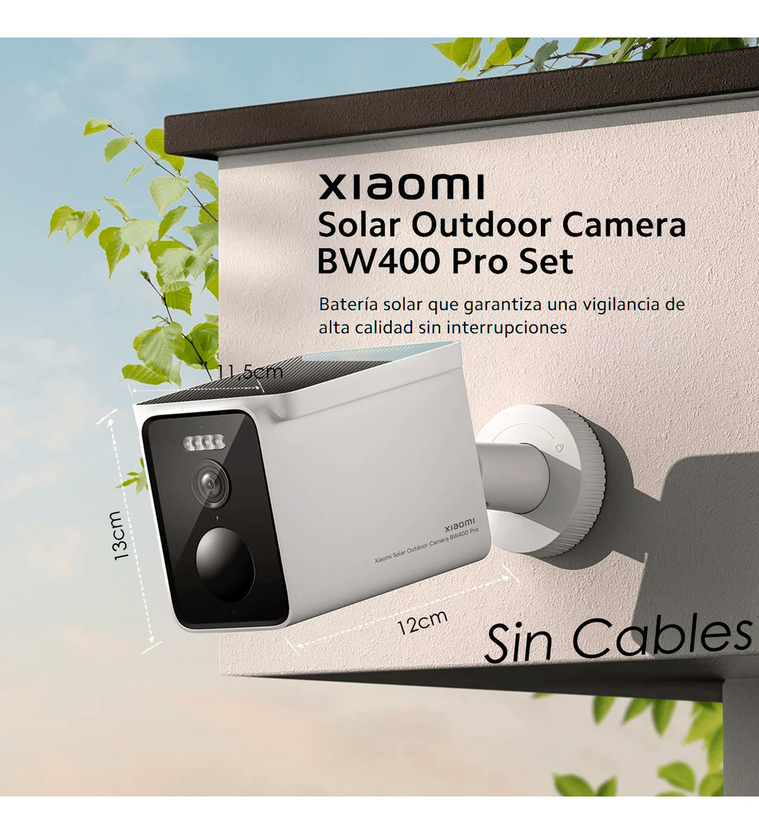 Xiaomi Solar Outdoor Camera 2,5k Qhd Bw400 Pro + Hub 2,4ghz Blanco