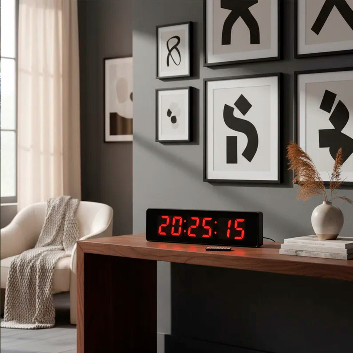 Reloj Digital Pared Led Con Cronometro Control Remoto Jh120