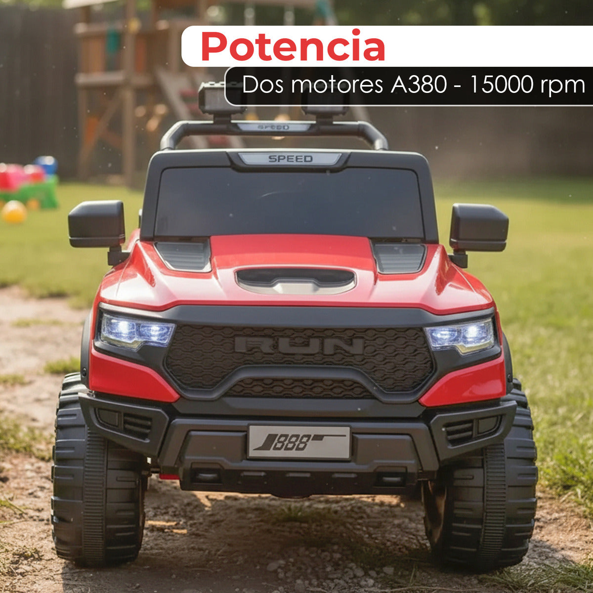 Auto Electrico Niños Camioneta Jeep 4x4 Ram Bateria Alta Duracion Rojo