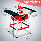 Sierra De Banco Vertical Mesa Herramienta De 2400w 4500rpm Con Disco 254mm