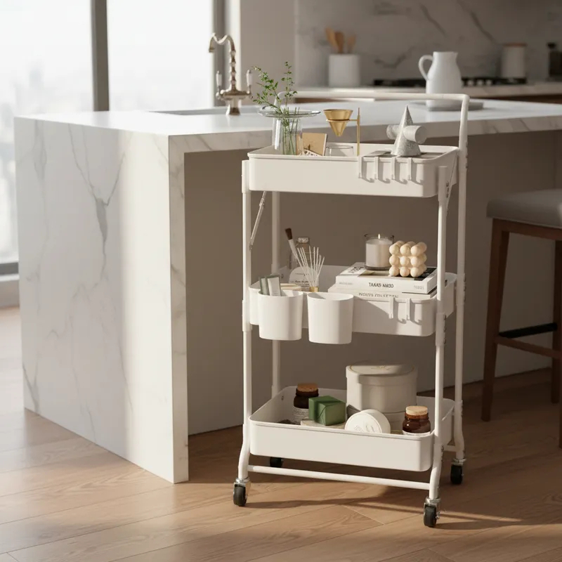 Carro Plegable Carrito Organizador Estante Con Rueda Multiuso