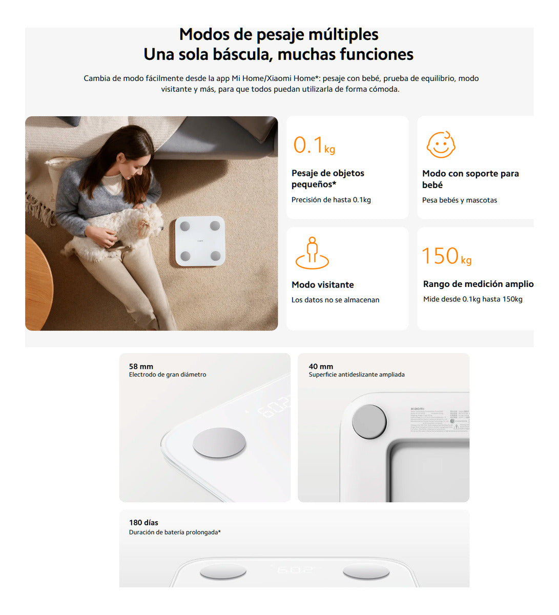 Xiaomi Mi S400 Báscula De Composición Corporal Dexa 150kg Bt Blanco