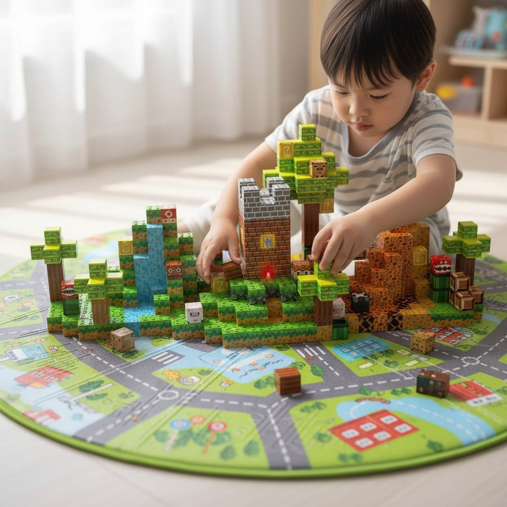 Bloques Magnéticos Tipo Minecraft 137 Pcs 3 Bloques De Luz