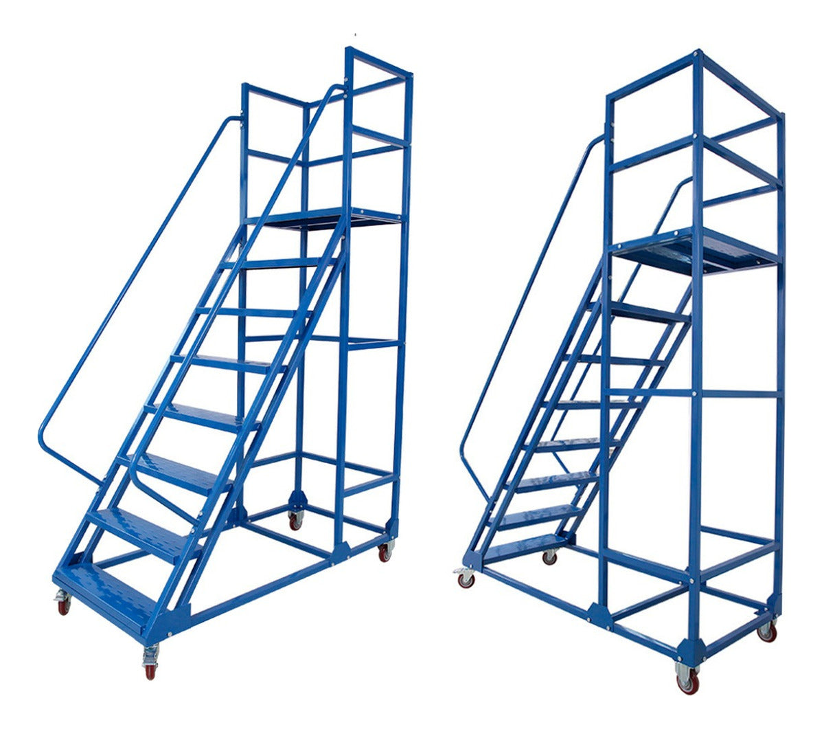 Escalera Industrial Tipo Avion De 7 Peldaños Con Plataforma De 1,85m 550kg