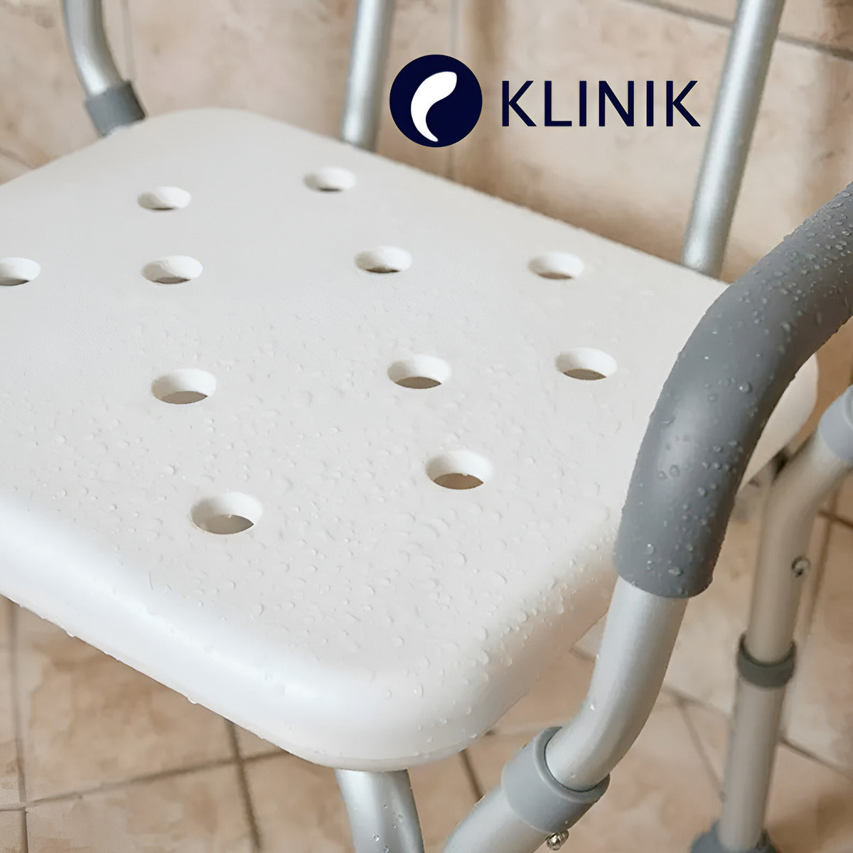 Silla Ducha Baño Respaldo Apoyabrazos Klinik