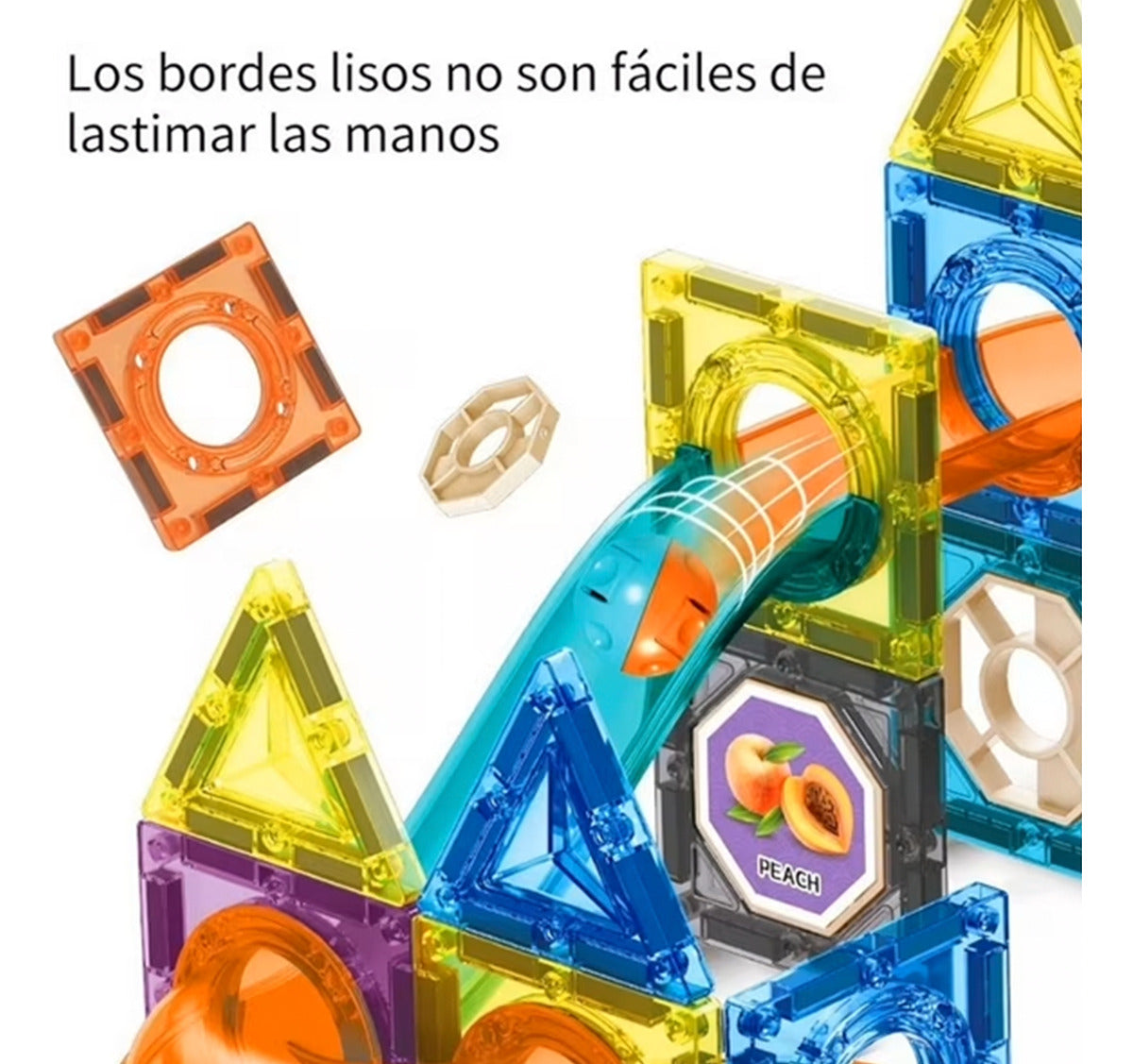 Bloques Magneticos 2 en 1 Tobogan De Bolas 3d Con Balde De 132pzs