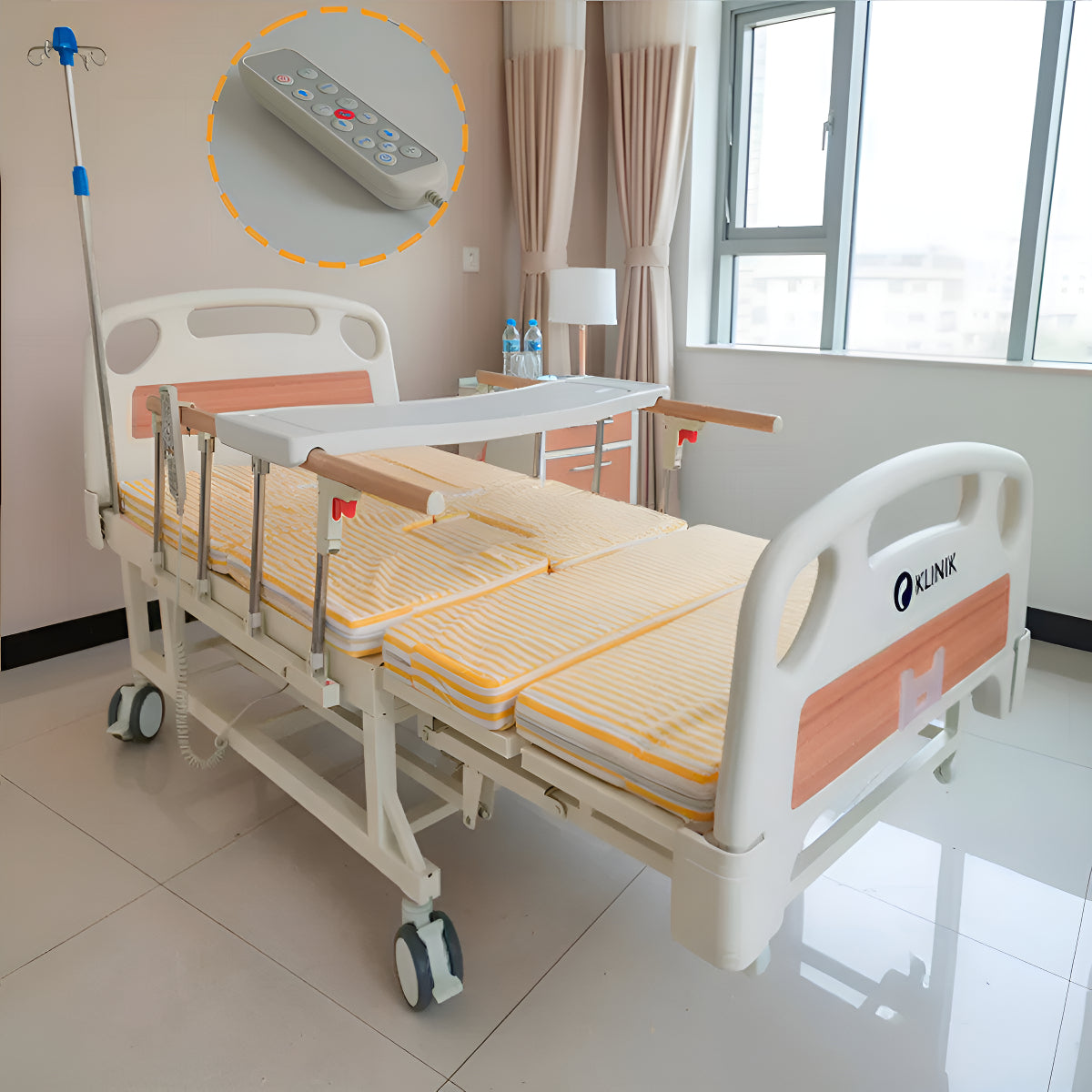 Cama Clinica Catre Electrica Pro 260kg Con Colchon Y Bandeja