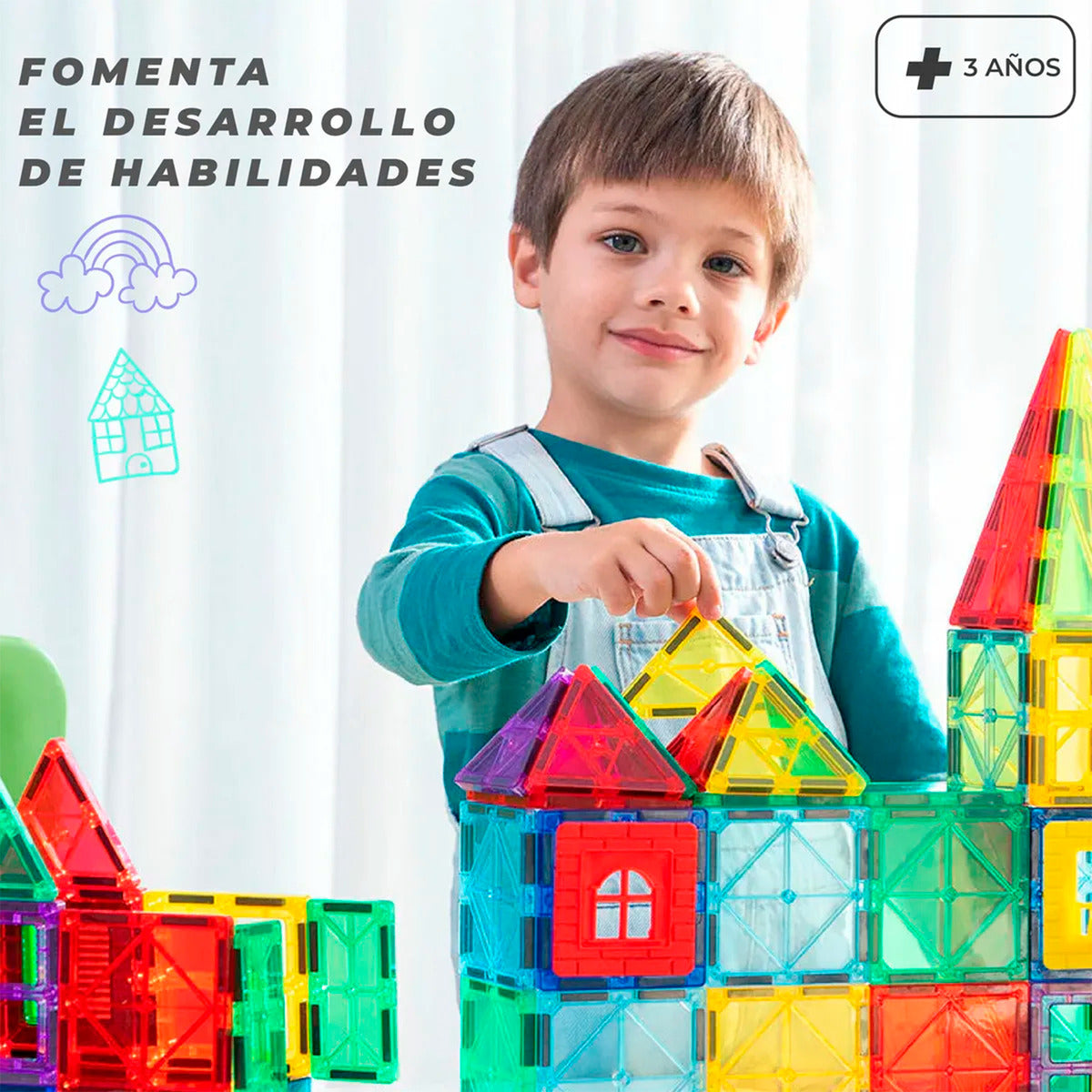 Bloques Magneticos Juego De Construccion 3D No Toxico De 60pzs