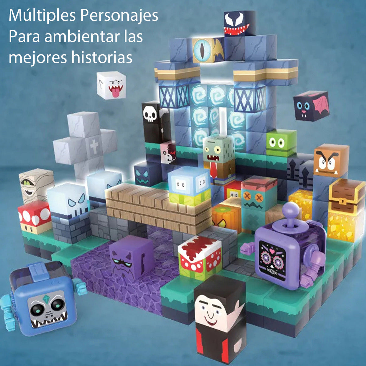 Bloques Magnéticos Tipo Minecraft Underworld 190pc Y 17 De Luz