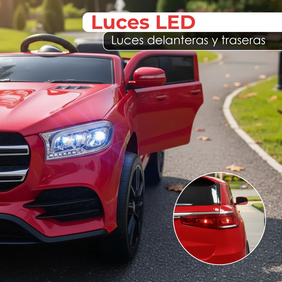 Auto Electrico Montable Jeep Mercedes Gle Pro Bateria Alta Duracion Rojo