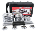 Set De Mancuernas Cromadas Ajustables 20Kg Con Maletin