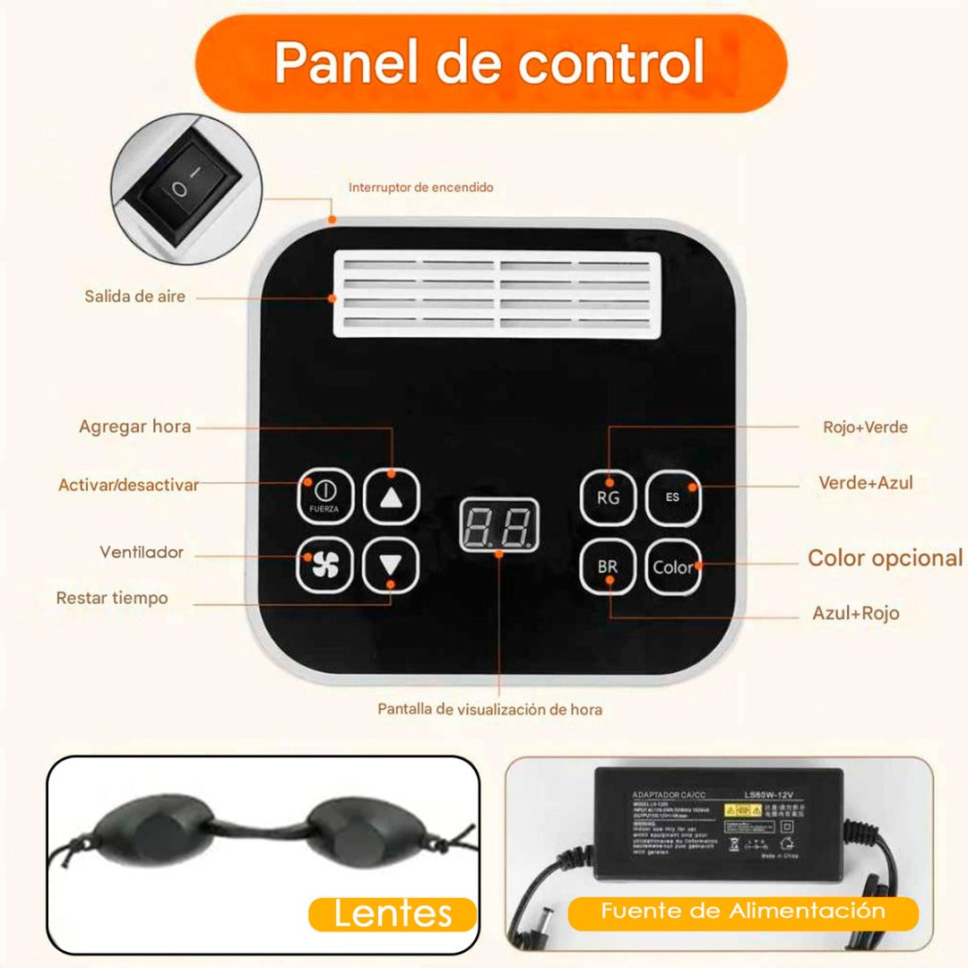 Lampara Cabina Fototerapia Facial De 7 Colores Con Lentes Y Con 287 Leds