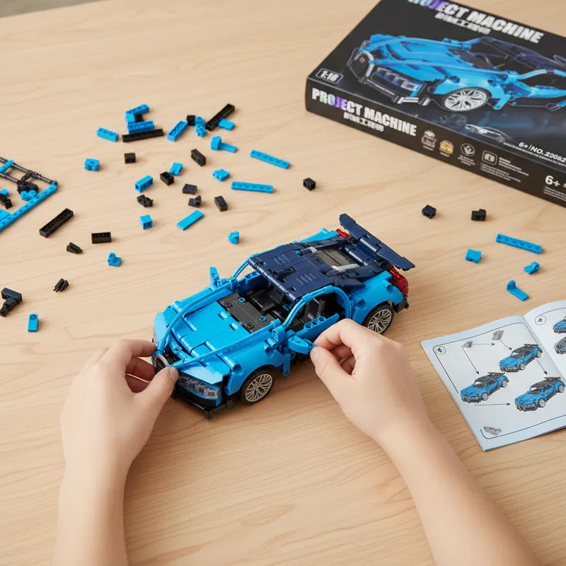 Auto Bloques Construcción Bugatti De 482 Piezas Armable Juguete Niños