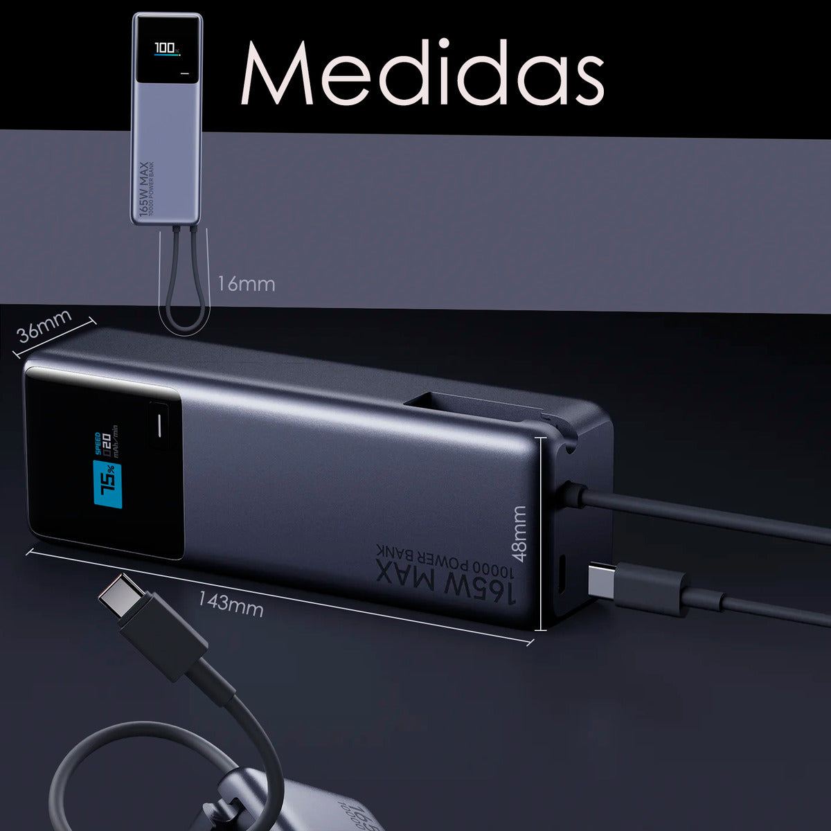 Xiaomi Powerbank 10000mah 165w Hypercarga Multipuerto Gris