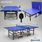 Mesa Ping Pong Junior Plegable Con Ruedas Y Red Incluye Accesorios 274x152x76cm