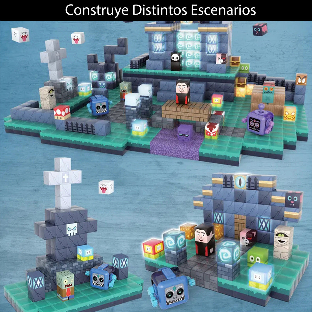 Bloques Magnéticos Tipo Minecraft Underworld 190pc Y 17 De Luz