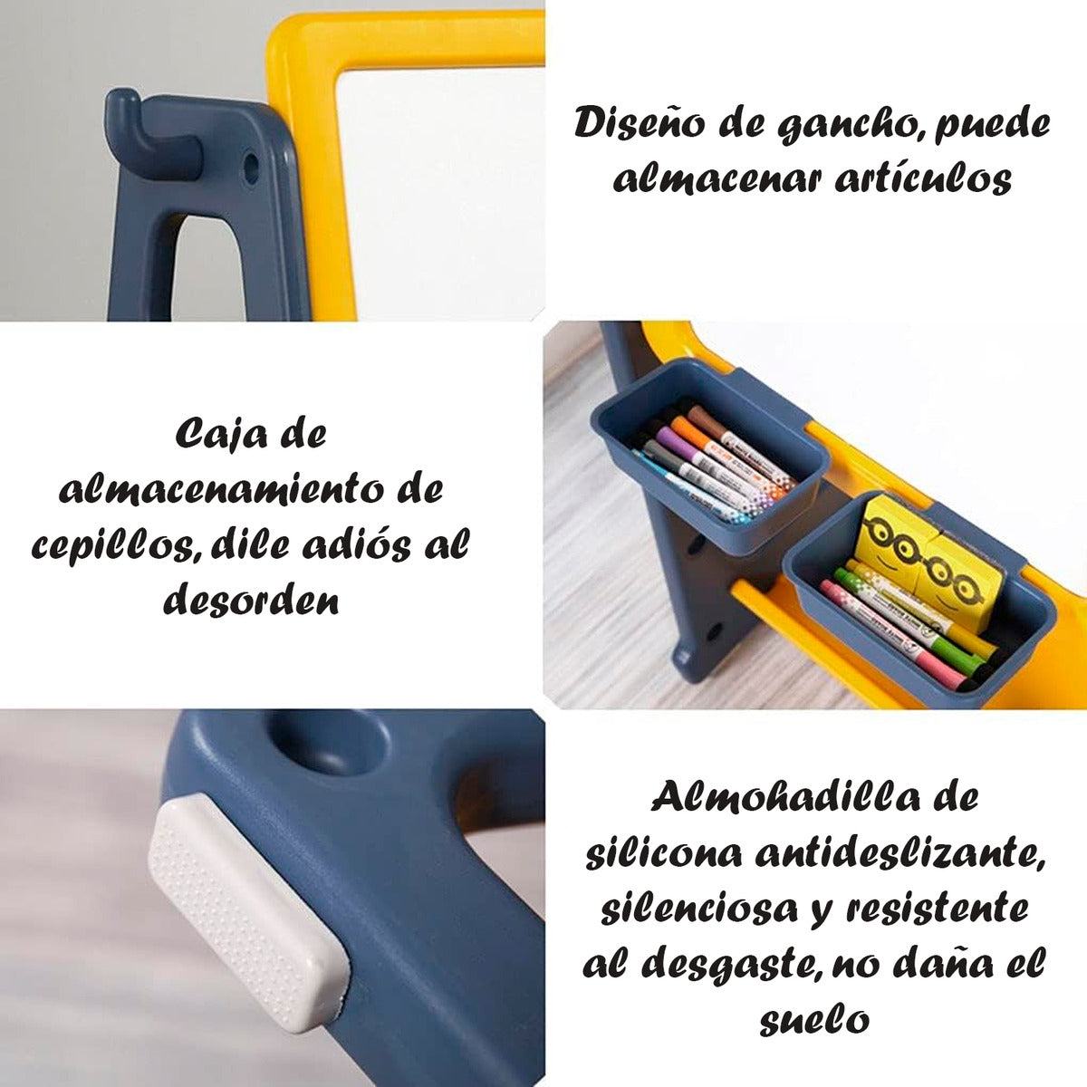 Pizarra Dibujo Para Niños Y Mesa De Trabajo 4 Niveles Azul Nubo