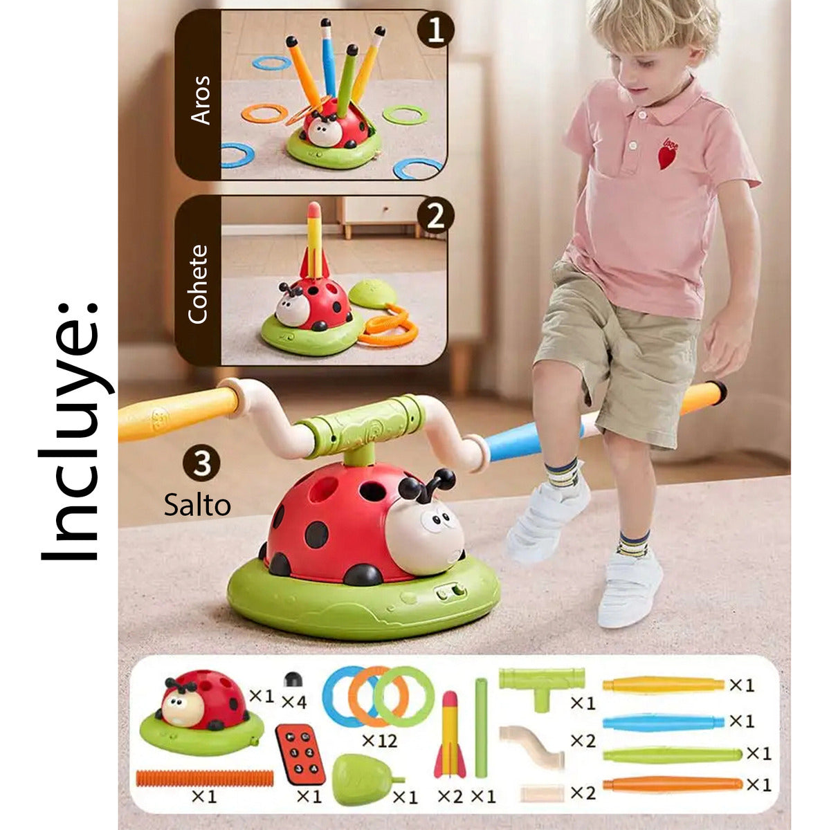 Juguete Didactico 3 en 1 Chinita Musica Salto Ejercicios Niños