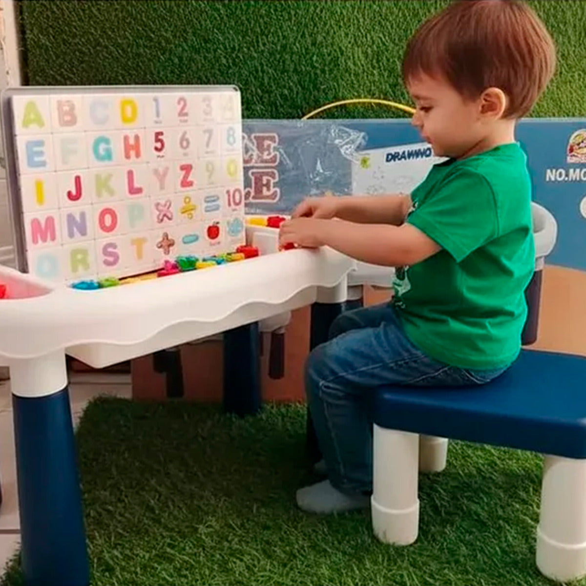 Mesa Y Silla Didáctica Aprendizaje 6 En 1 Bloques Y Dibujo