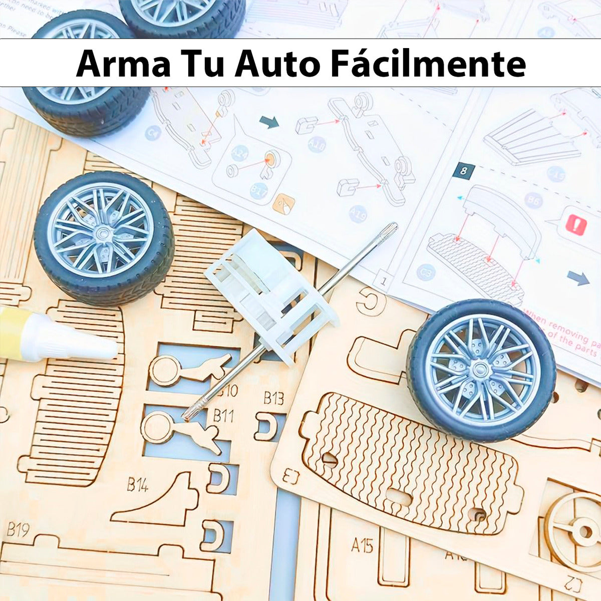 Puzzle 3d Madera Auto Clásico Armable Retro 65pcs Didáctico