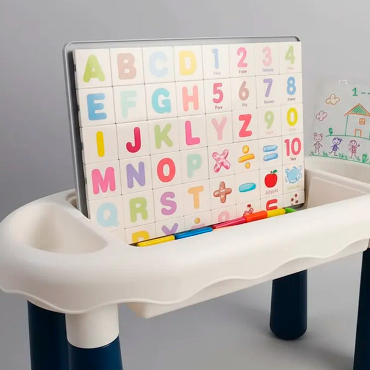 Mesa Y Silla Didáctica Aprendizaje 6 En 1 Bloques Y Dibujo