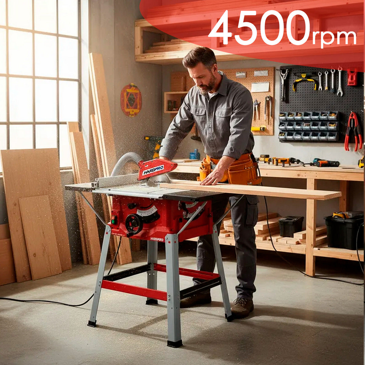 Sierra De Banco Vertical Mesa Herramienta De 2400w 4500rpm Con Disco 254mm