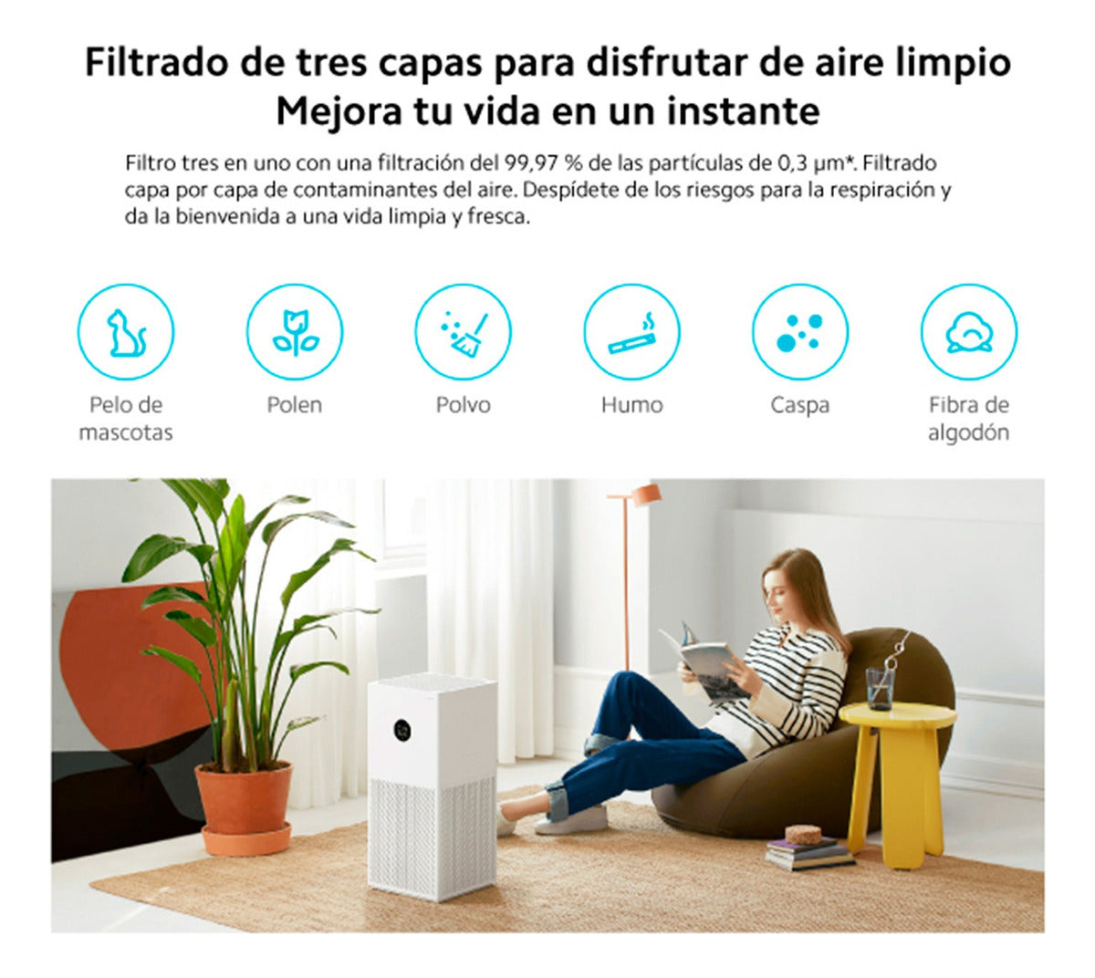 Purificador Aire Xiaomi Smart Air Purifier 4 Lite Eu Blanco